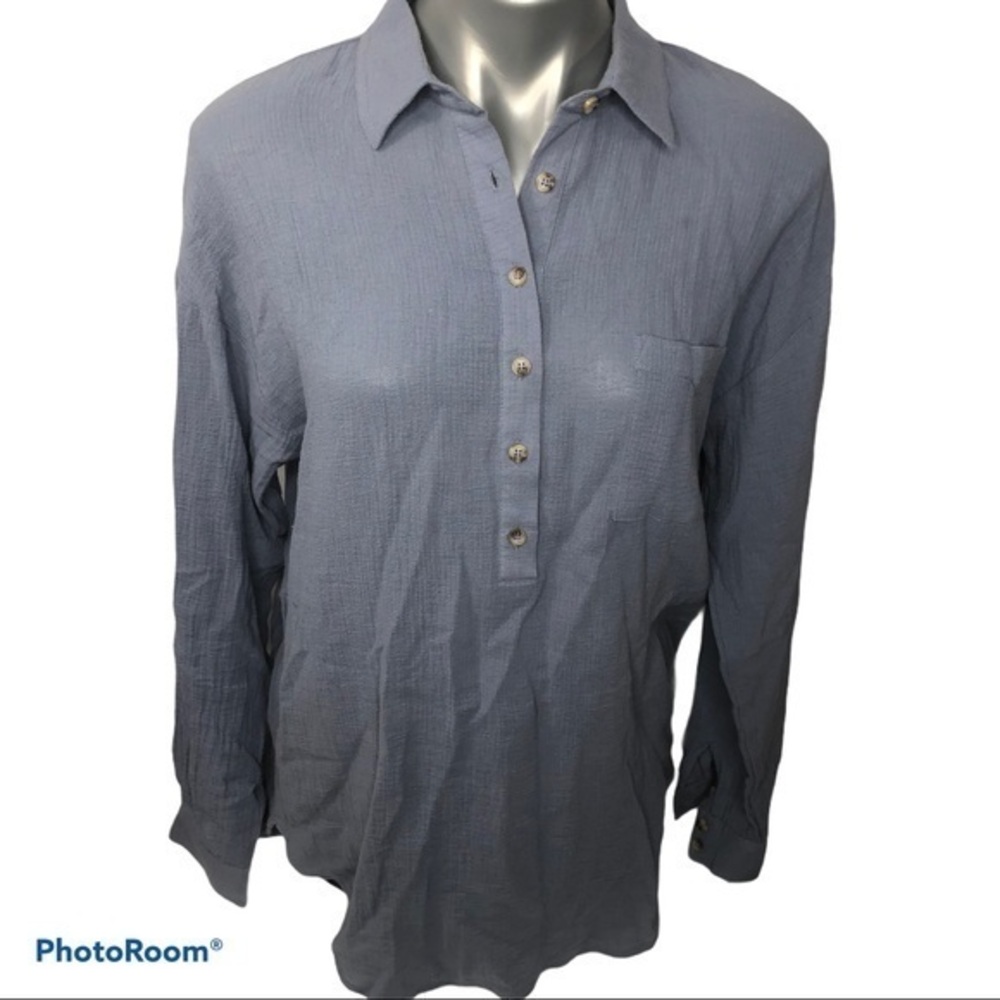 Oversized cotton blue shirt by Melloday